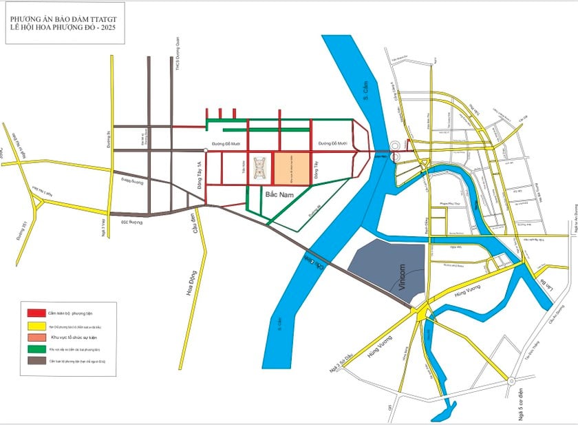 Tổ chức phân luồng giao thông tạm thời phục vụ Lễ hội Hoa Phượng đỏ 2025