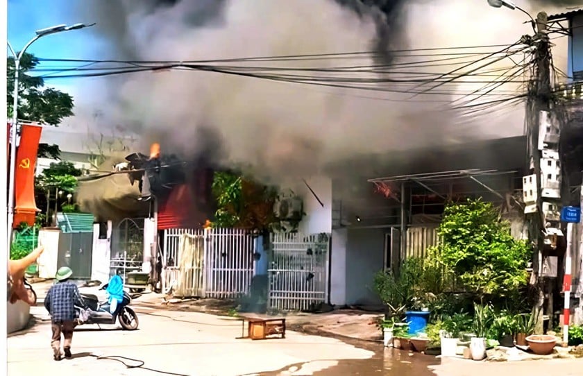 Đám cháy tại tổ 8, phường Gia Sàng, TP Thái Nguyên