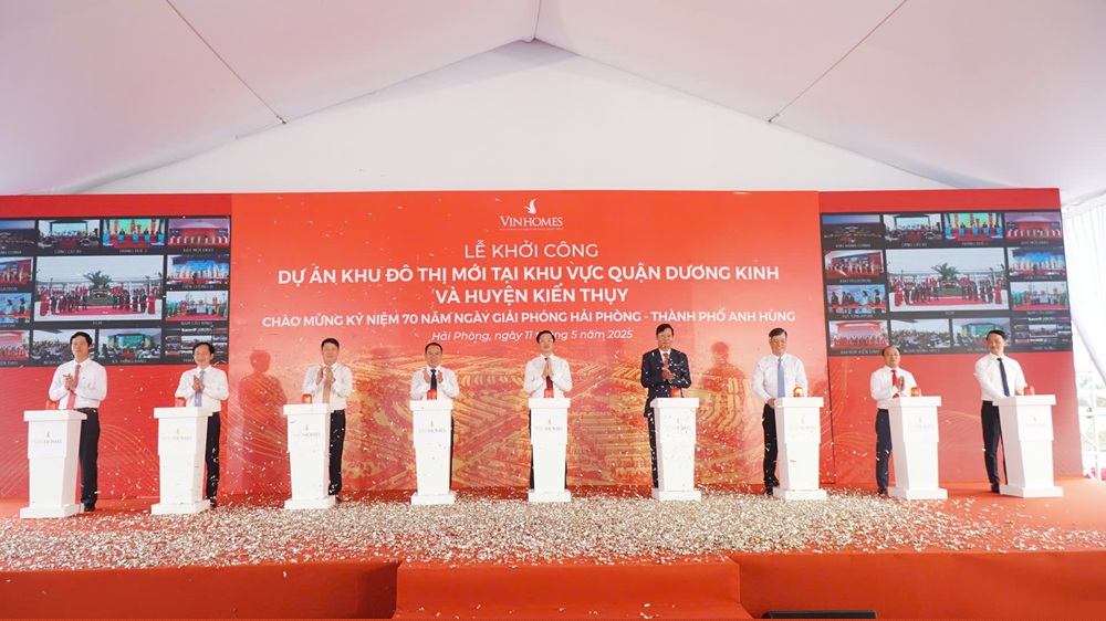 Duong Kinh 및 Kien Thuy 지구에 신도시 건설을 위한 기공식(상업 명칭은 Vinhomes Golden City)