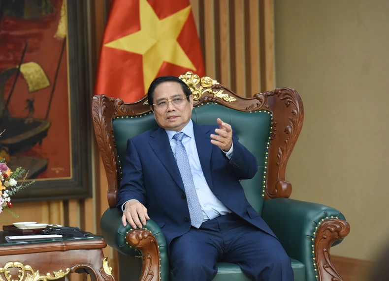 [Ảnh] Thủ tướng Phạm Minh Chính tiếp Bộ trưởng Hợp tác phát triển quốc tế và ngoại thương Thụy Điển ảnh 3