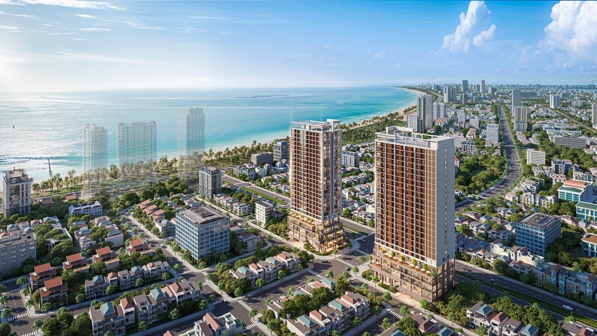 Phối cảnh minh họa tổ hợp Sun Costa Residence cận kề biển Mỹ Khê. Ảnh Sun Property.