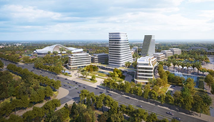 Se espera que el Centro Político-Administrativo (que se inaugurará en 2025) en la nueva área urbana al norte del río Cam se convierta en un nuevo símbolo, ampliando el espacio urbano en el norte, promoviendo la atracción de inversiones y mejorando la posición de Hai Phong.