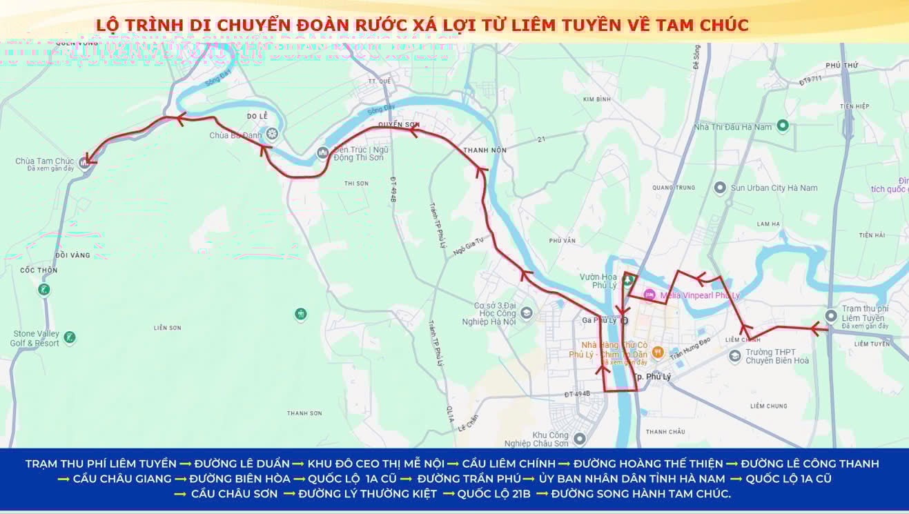 Kế hoạch chương trình cung rước và tôn trí xá lợi đức phạt Tam Chúc  Hà Nam