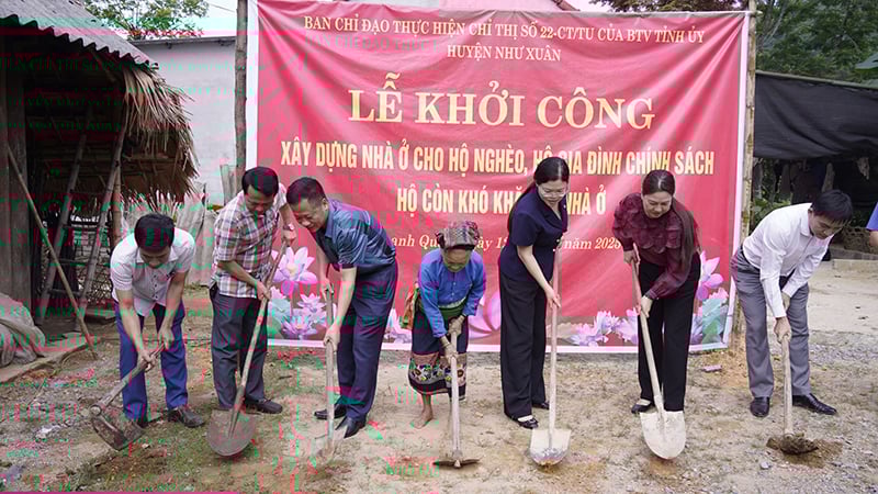 Như Xuân: Đồng loạt khởi công xây dựng nhà ở cho hộ nghèo đợt 2 năm 2025