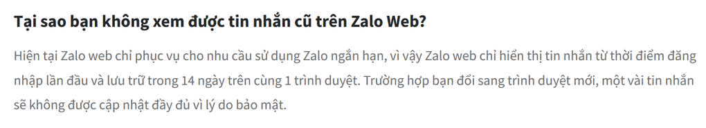 Zalo gây tranh cãi vì giới hạn số ngày lưu trữ tin nhắn trên web - 1