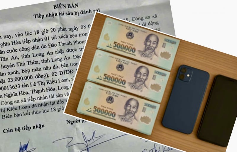 Thiếu tá Cảnh sát cơ động nhặt được của rơi tìm người trả lại  -0