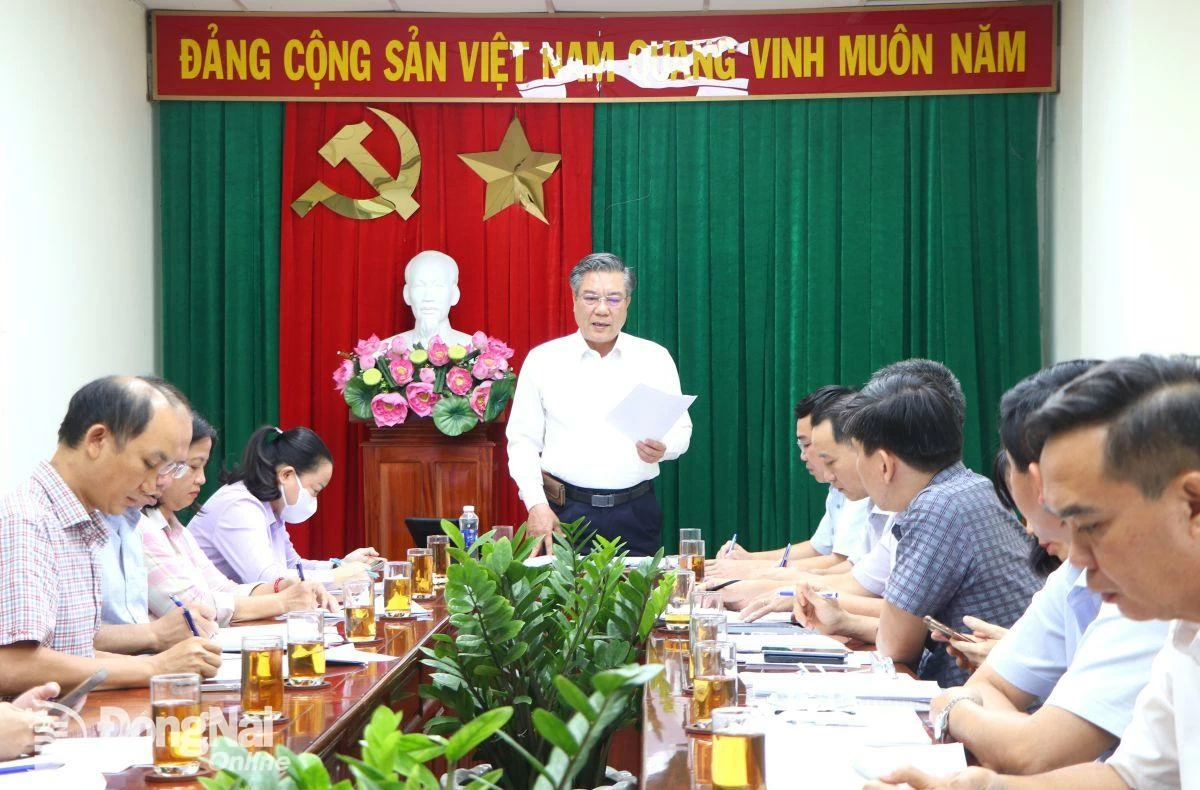 Phó chủ tịch UBND tỉnh Dương Minh Dũng chỉ đạo tại buổi làm việc với các sở, ngành. Ảnh: Ngọc Liên