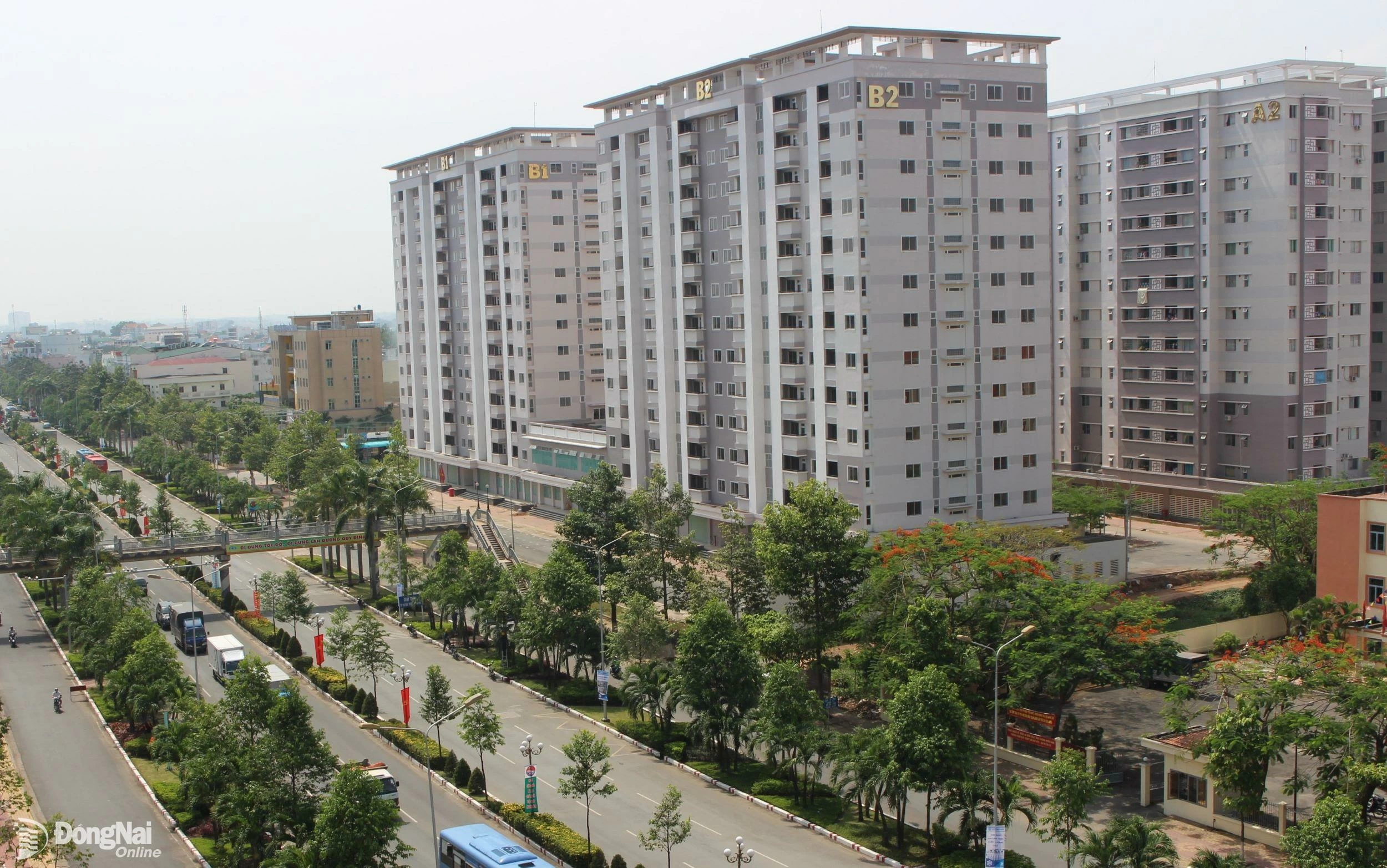 Khu 4 block chung cư nhà ở xã hội phường Quang Vinh. Ảnh: Hoàng Lộc