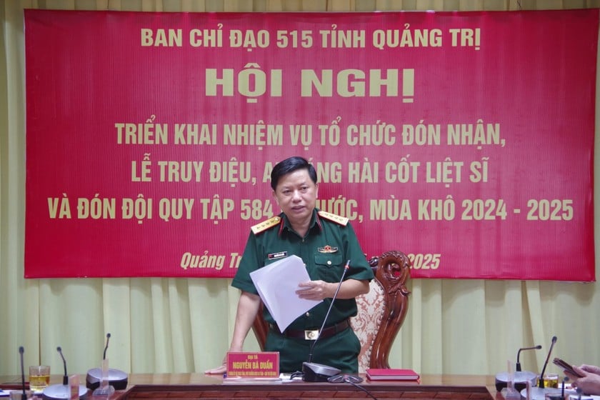 Đại tá Nguyễn Bá Duẩn, Phó Bí thư Đảng ủy Quân sự, Chính ủy Bộ CHQS tỉnh – Phó Trưởng BCĐ 515 tỉnh kết luận hội nghị.
