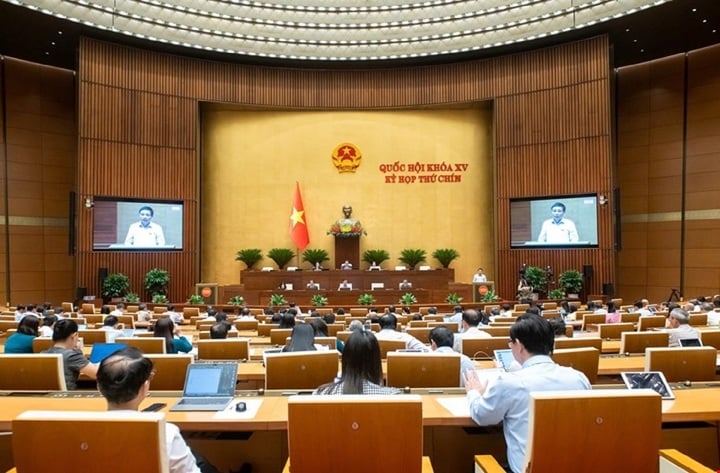 Toàn cảnh phiên họp sáng 15/5. (Ảnh: Media Quốc hội).