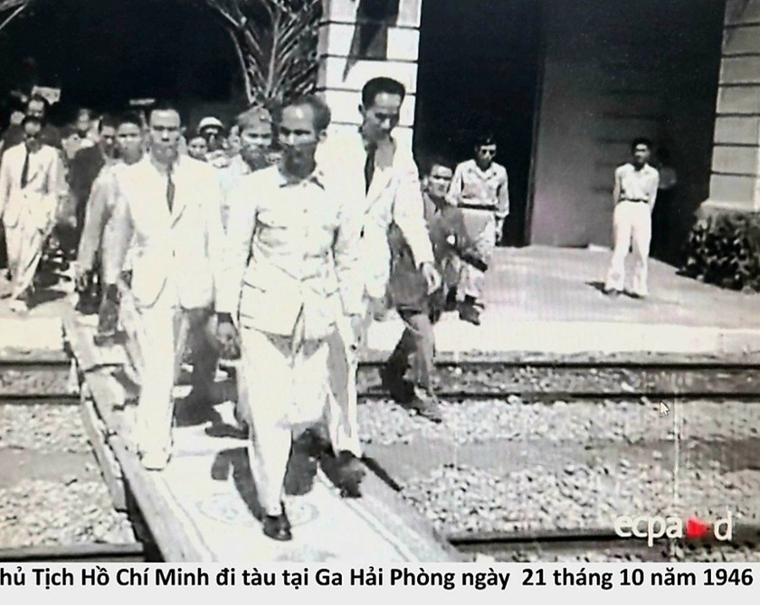 Tháng 10/1946, Bác Hồ về nước bằng tàu biển cập Cảng Hải Phòng (Ảnh tư liệu).