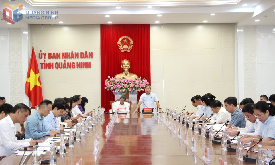Đồng chí Vũ Đại Thắng, Ủy viên Trung ương Đảng, Bí thư Tỉnh ủy, Trưởng Đoàn ĐBQH tỉnh, phát biểu tại hội nghị.