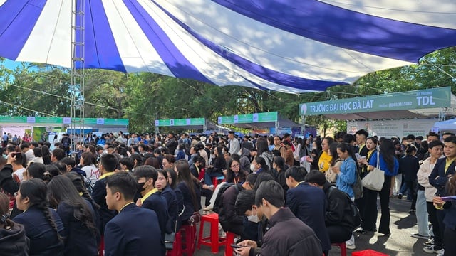 Hàng ngàn sinh viên đến với ngày hội việc làm – DLU Job Fair 2025 - Ảnh 3.