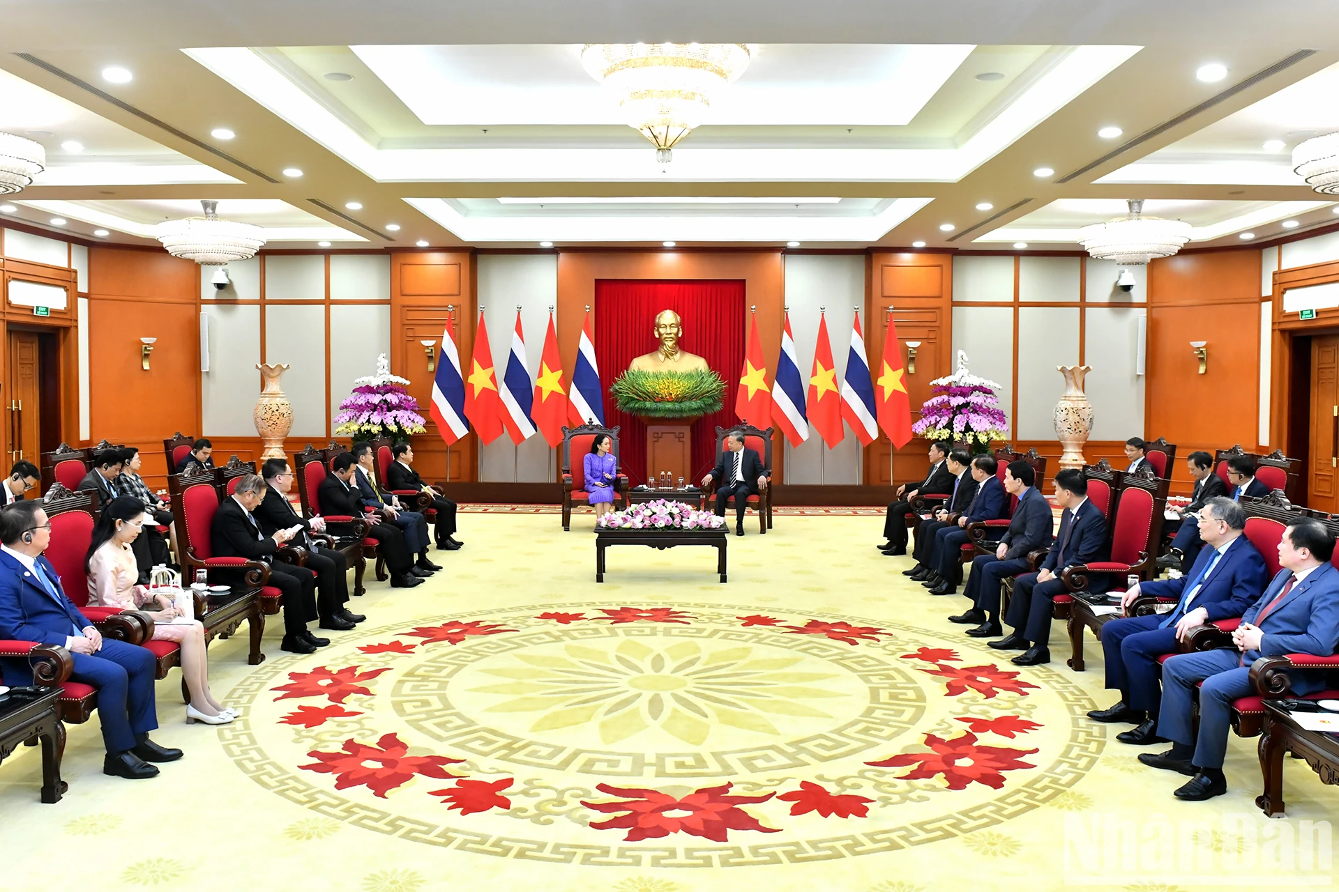 [Ảnh] Tổng Bí thư Tô Lâm tiếp Thủ tướng Vương quốc Thái Lan Paetongtarn Shinawatra ảnh 7