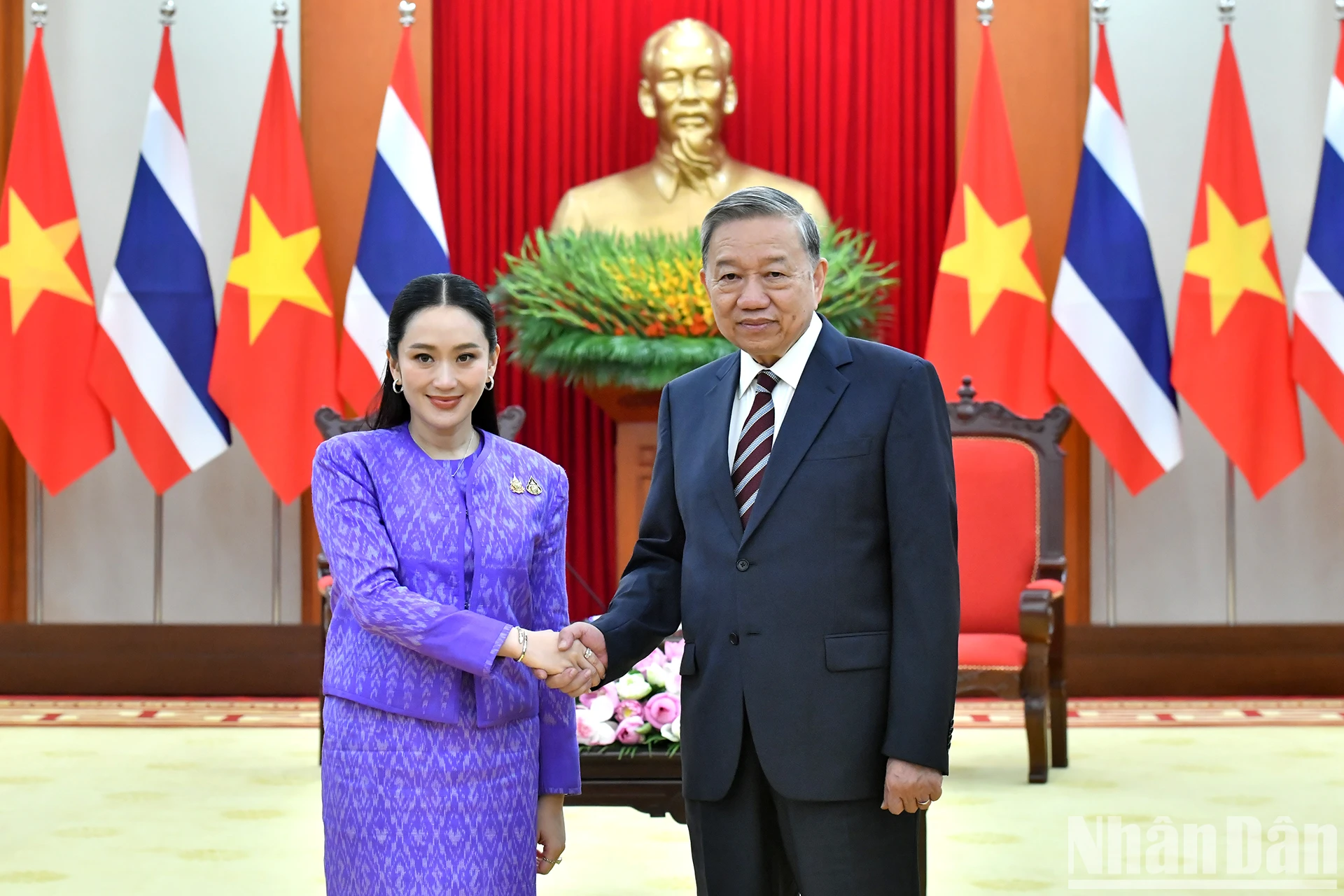 [Ảnh] Tổng Bí thư Tô Lâm tiếp Thủ tướng Vương quốc Thái Lan Paetongtarn Shinawatra ảnh 8