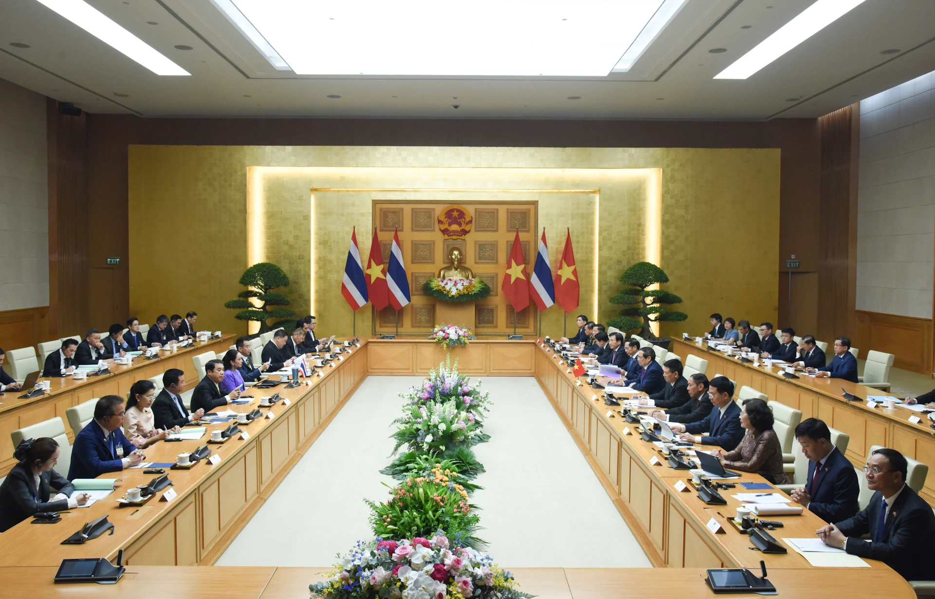 [Ảnh] Thủ tướng Phạm Minh Chính hội đàm với Thủ tướng Vương quốc Thái Lan Paetongtarn Shinawatra ảnh 4