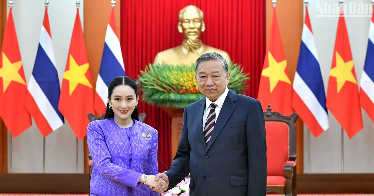 អគ្គលេខាធិកា To Lam ទទួលជួបនាយករដ្ឋមន្ត្រីថៃ Paetongtarn Shinawatra