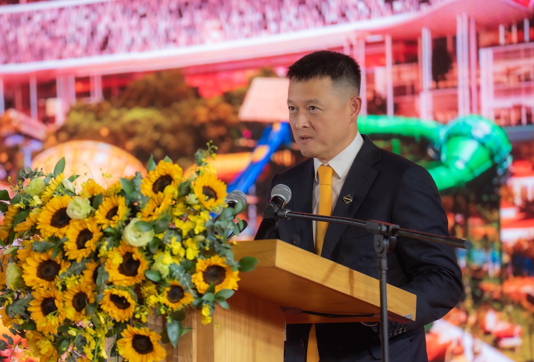 Ông Đặng Minh Trường, Thành viên Hội đồng sáng lập, Chủ tịch HĐQT Tập đoàn Sun Group phát biểu tại buổi lễ.