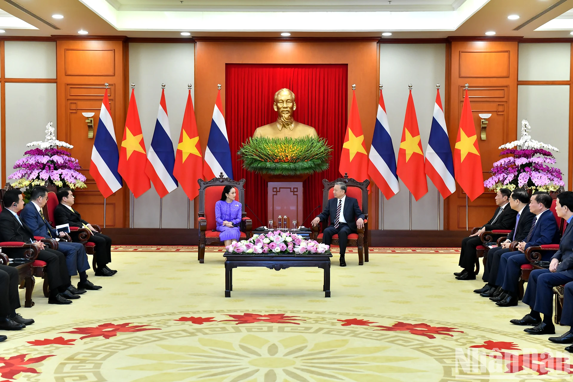 [Ảnh] Tổng Bí thư Tô Lâm tiếp Thủ tướng Vương quốc Thái Lan Paetongtarn Shinawatra ảnh 9