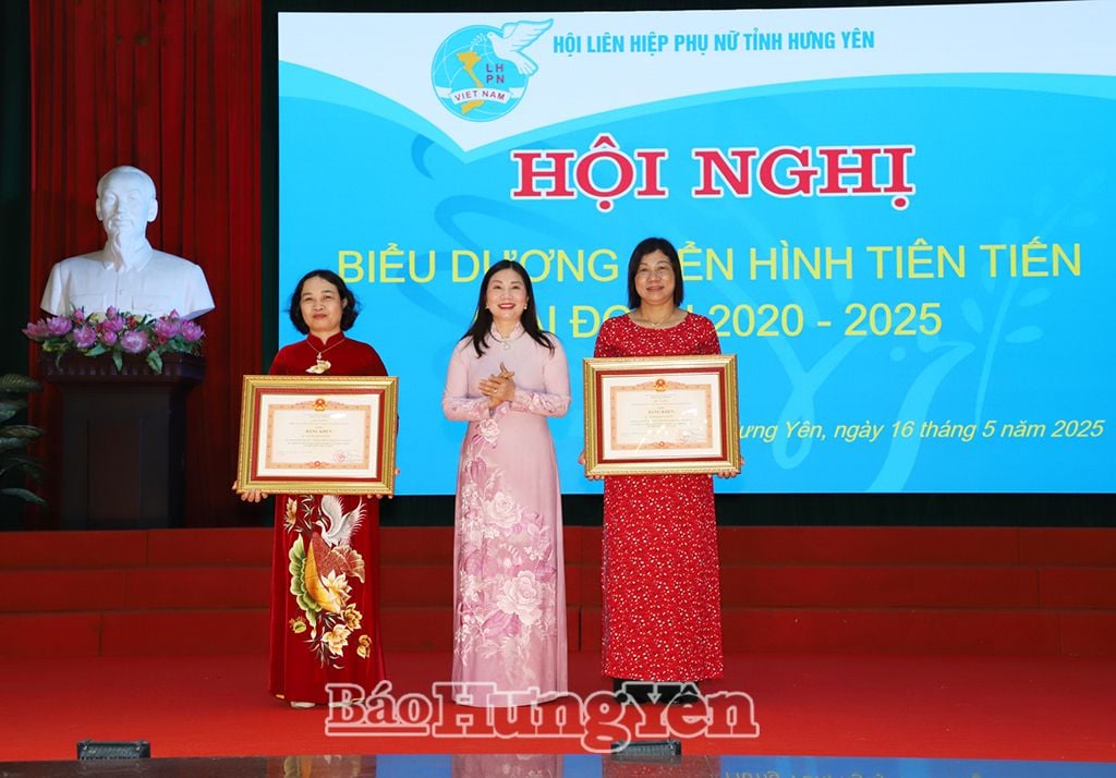 Thừa ủy quyền của Thủ tướng Chính phủ, đồng chí Trần Thị Tuyết Hương, Phó Chủ tịch HĐND tỉnh trao Bằng khen của Thủ tướng Chính phủ tặng 2 cá nhân