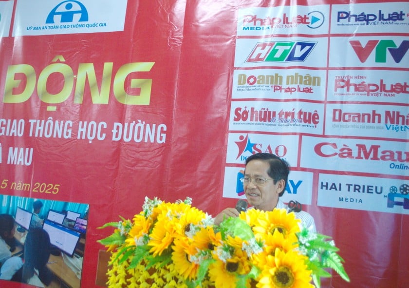 Ông Tạ Thanh Vũ - Phó Giám Sở Giáo dục và Đào tạo tỉnh Cà Mau, phát biểu tại lễ phát động Cuộc thi.