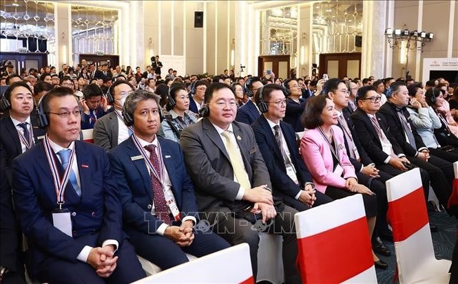 Các doanh nghiệp Thái Lan tham dự Diễn đàn doanh nghiệp Việt Nam - Thái Lan năm 2025. Ảnh: Dương Giang/TTXVN