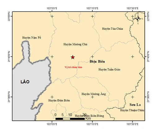 Map of earthquake epicenter. (Source: Institute of Geophysics)
