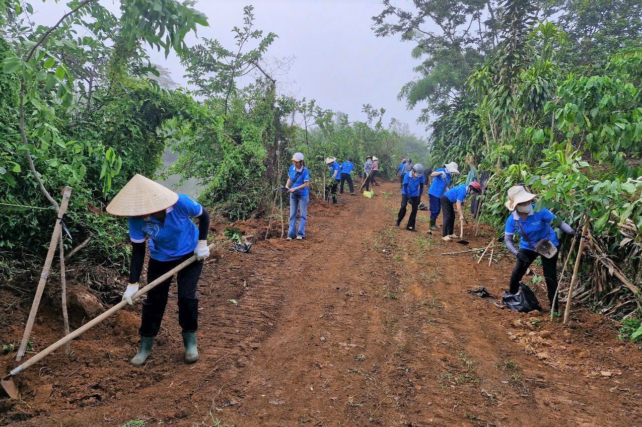 Đông đảo cán bộ, hội viên phụ nữ TP Bảo Lộc tham gia trồng 1.000 cây xanh