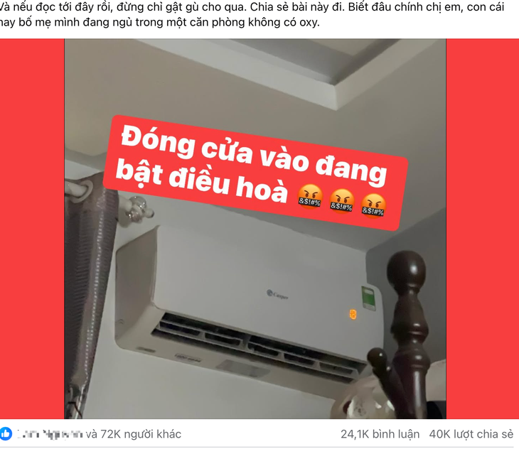 Closing the door and turning on the air conditioner causes lack of oxygen, fatigue, and headaches? - Photo 1.