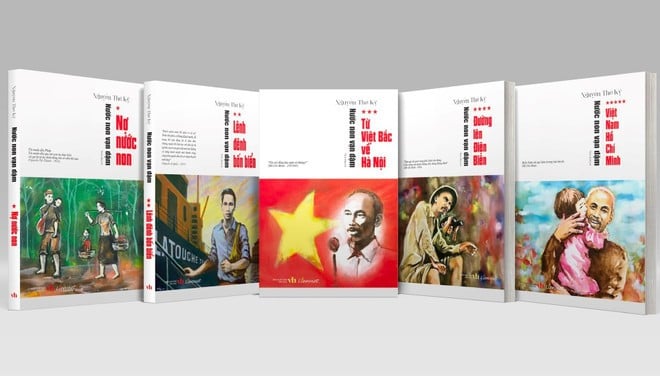 Bộ tiểu thuyết “Nước non vạn dặm” gồm 5 tập. (Ảnh: NXB)