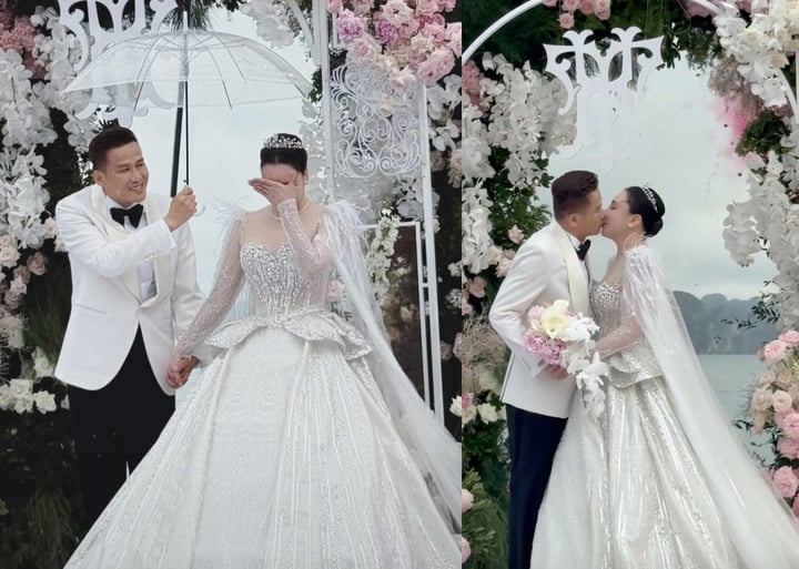 4 bộ váy cưới đính pha lê đắt tiền của cô dâu Hồ Quỳnh Hương - Ảnh 1.