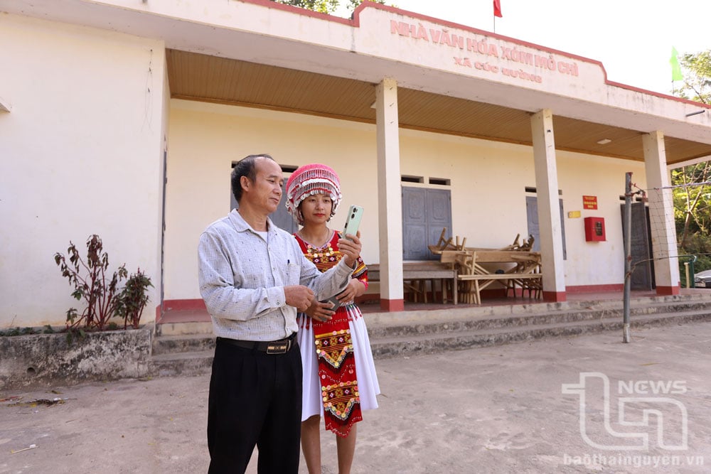 Nhà văn hóa xóm Mỏ Chì, xã Cúc Đường (Võ Nhai) là nơi sinh hoạt cộng đồng của bà con người dân tộc Mông trong xóm.