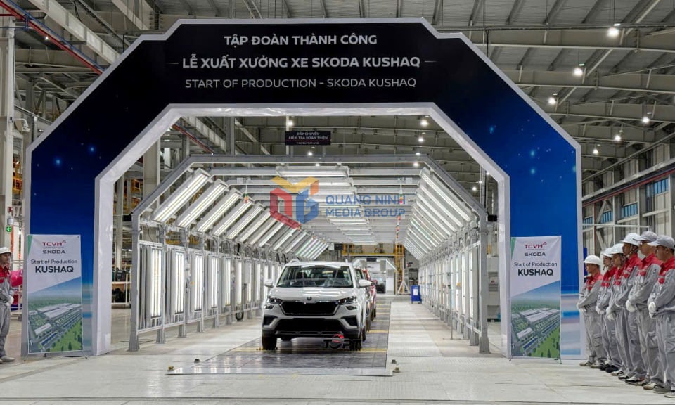 Lễ xuất xưởng xe Skoda Kushaq tại Nhà máy ô tô Thành Công Việt Hưng, ngày 26/3/2025. 