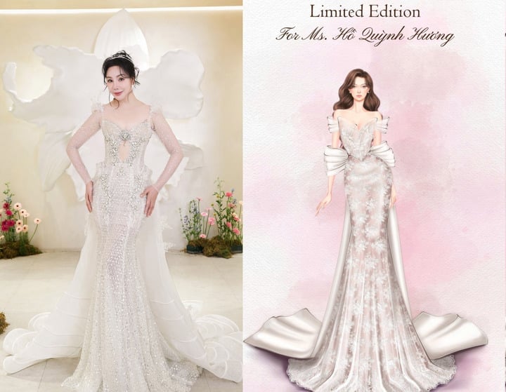 4 bộ váy cưới đính pha lê đắt tiền của cô dâu Hồ Quỳnh Hương - Ảnh 4.