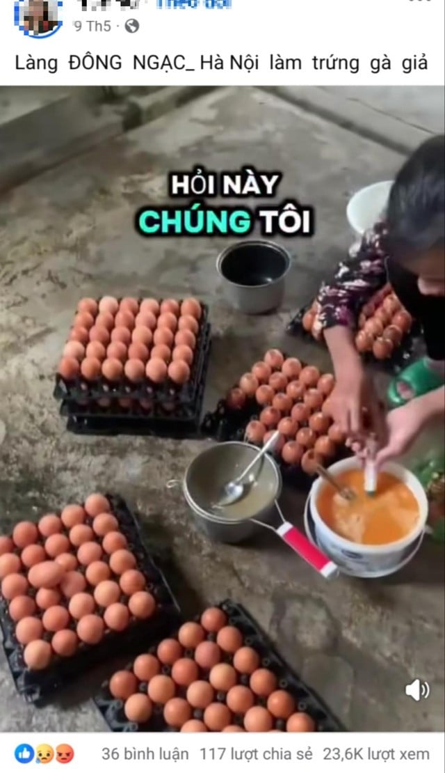 Mạng xã hội lan truyền thông tin thất thiệt về trứng gà giả
