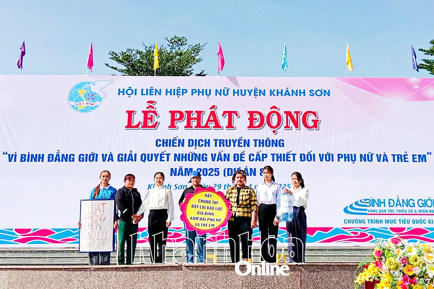 Propaganda on preventing and combating domestic violence at the Launching Ceremony of the Communication Campaign “For gender equality and solving urgent issues for women and children” in 2025.