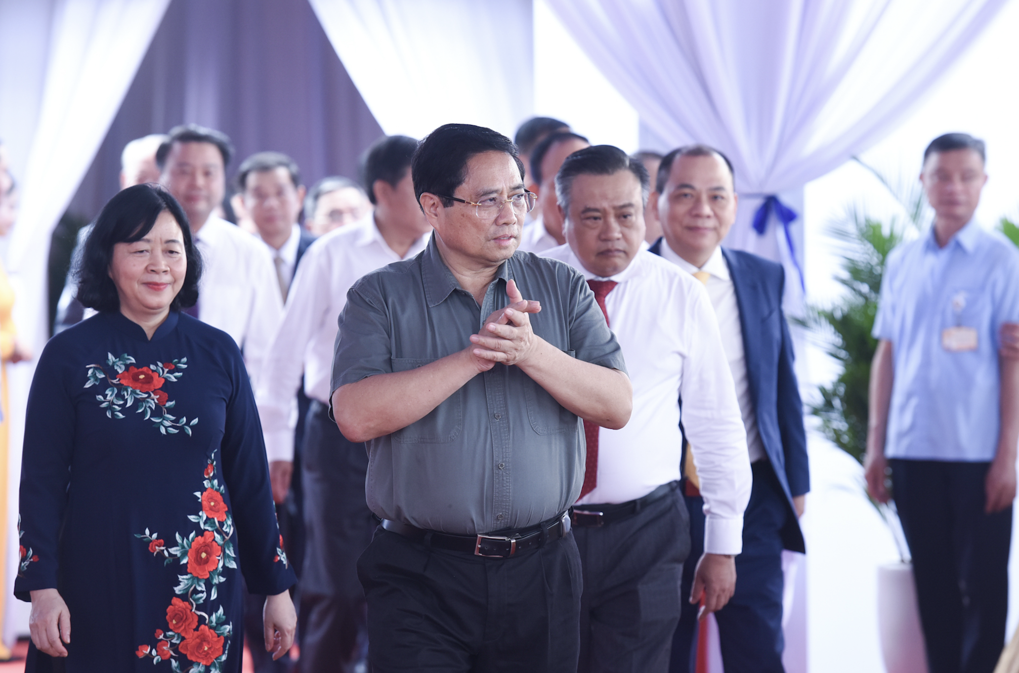 Thủ tướng Phạm Minh Chính dự Lễ khởi công Dự án đầu tư xây dựng cầu Tứ Liên