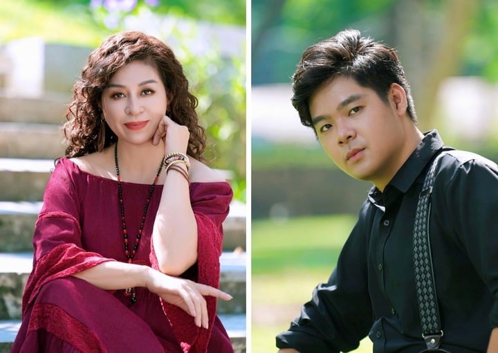 가수 Quynh Hoa와 음악가 Trinh Tri Anh.
