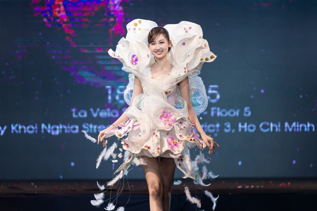 Hoa hậu Thiên Ân diện váy đính hoa, được khen khi trở lại sàn catwalk - 3