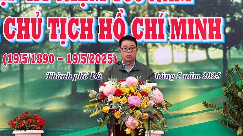 Ông Nguyễn Ngọc Phúc - Phó Chủ tịch tỉnh Lâm Đồng phát biểu tại Lễ phát động trồng cây.