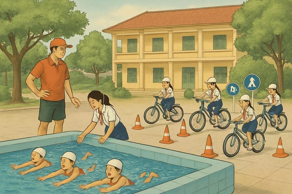 Giáo dục kỹ năng sống giúp học sinh học cách bảo vệ bản thân an toàn trong mùa hè (Ảnh minh họa).