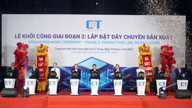 พิธีวางศิลาฤกษ์โรงงานผลิตชิปเซมิคอนดักเตอร์แห่งแรกที่ใช้เทคโนโลยีของเวียดนาม