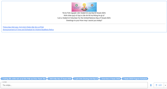 Ứng dụng Chatbot AI để hỏi đáp về Đại lễ Vesak 2025 - Ảnh 1.