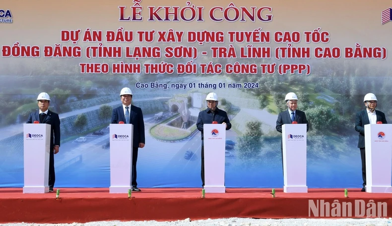 Thủ tướng Phạm Minh Chính phát lệnh khởi công tuyến cao tốc Đồng Đăng - Trà Lĩnh ảnh 1