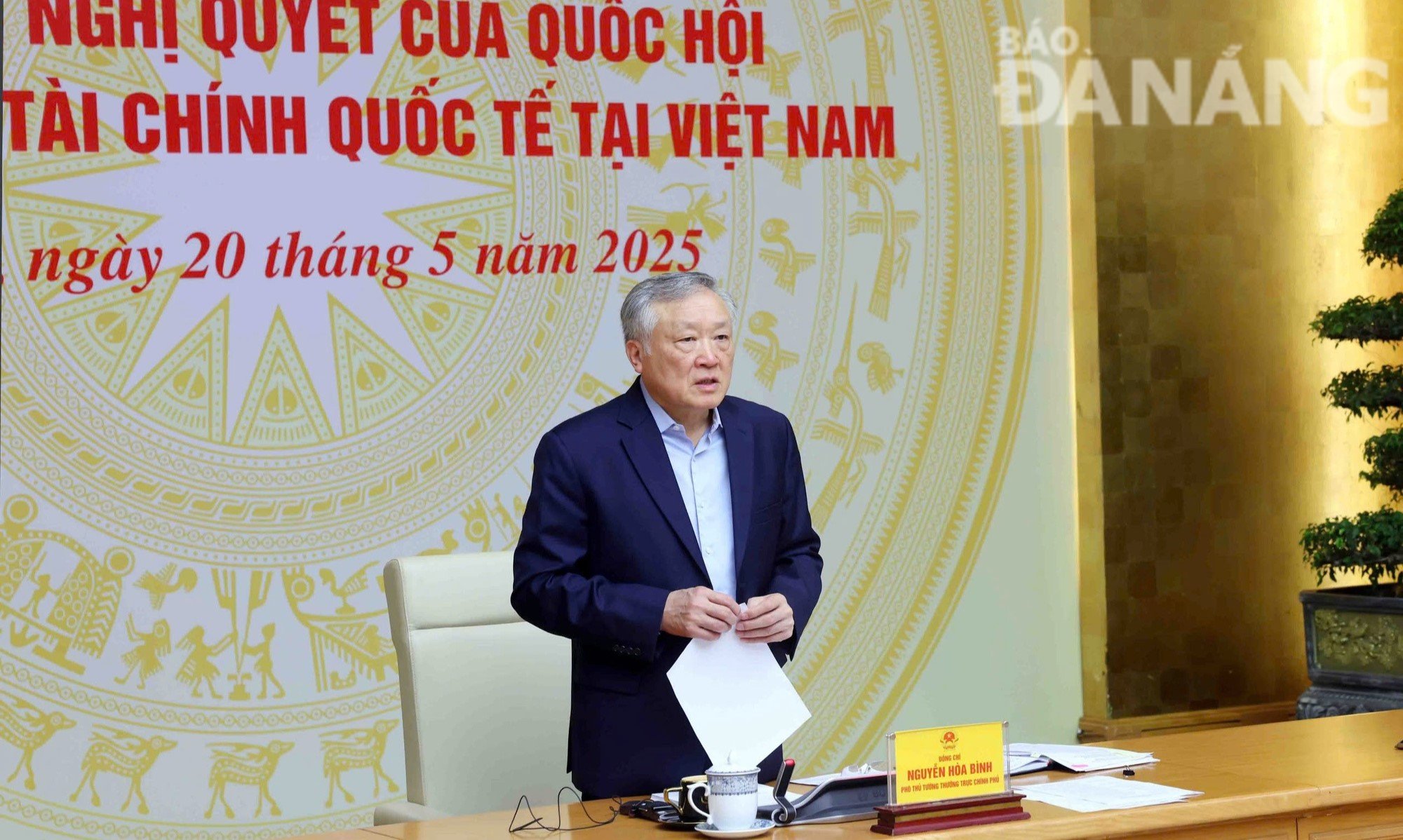 Phó Thủ tướng Thường trực Chính phủ Nguyễn Hòa Bình phát biểu tại hội nghị. Ảnh: P.V