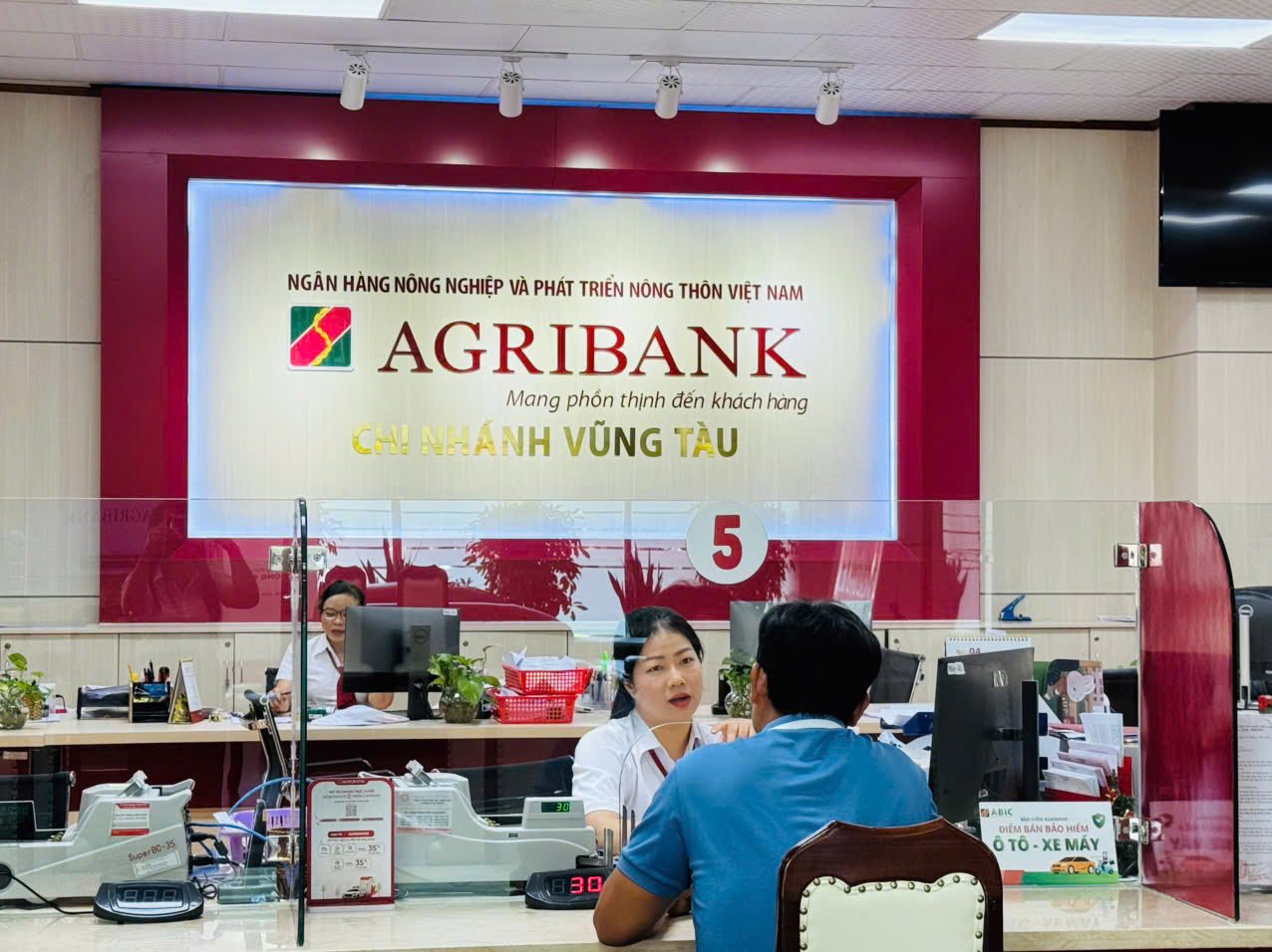 Khách hàng giao dịch tại Agribank chi nhánh Vũng Tàu ( ảnh minh họa).