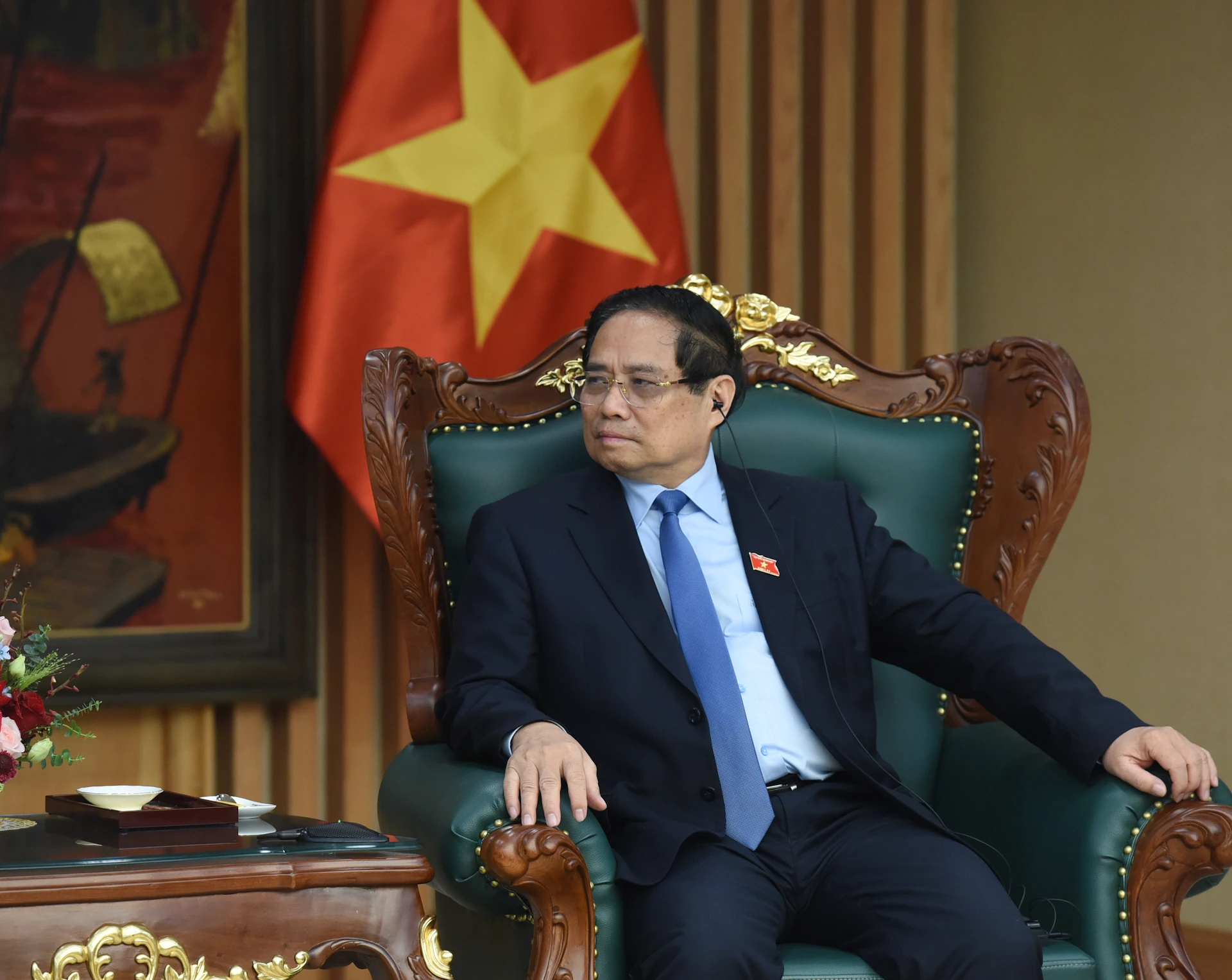 [រូបថត] នាយករដ្ឋមន្ត្រី Pham Minh Chinh ទទួលជួបជាមួយប្រធានតំបន់អាស៊ីប៉ាស៊ីហ្វិកនៃ PowerChina Group រូបថតទី 3