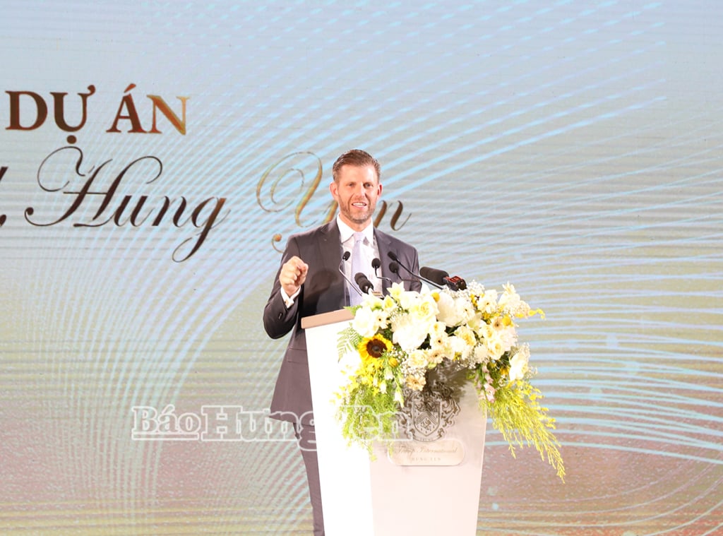 Ngài Eric Trump, Phó Chủ tịch Tập đoàn Trump Organization phát biểu tại lễ khởi công dự án