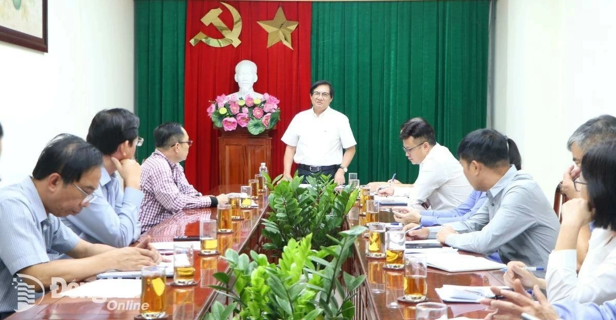 Phó chủ tịch UBND tỉnh Nguyễn Sơn Hùng phát biểu chỉ đạo tại buổi làm việc. Ảnh: Ngọc Liên