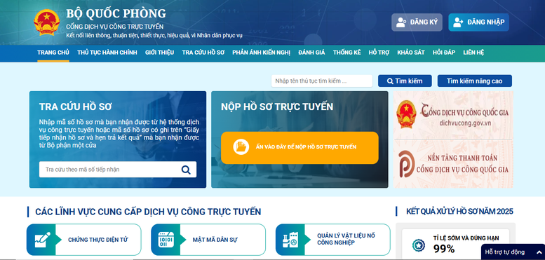 Bộ Quốc phòng công bố 52 thủ tục hành chính thực hiện trên môi trường điện tử- Ảnh 1.